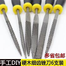 Hard Wood File 6 sets assorted Wood file mini mahogany file wood carving fine tooth hair file woodwork file set