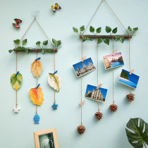 Photo wall decoration hemp rope photo clip living room room wall hanging Photo Wall Wall pendant creative handmade ins Wind