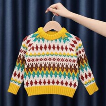 Childrens sweater knitwear pullover color childrens clothing anti-season clearance discount treatment