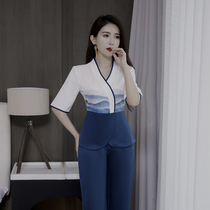2021 autumn new foot bath technician work clothes womens foot therapy shop beauty health care Hall foot suit uniform