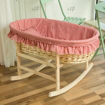 Bamboo Rattan Bed Bamboo Crib Kei Shaker Shaker Shaker Rocker Bed to soothe old traditional rattan diy woven baby