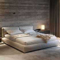 Modern minimalist cloth bed Italian light luxury ins Wind Net red bed Nordic small apartment master bedroom double bed soft bag bed