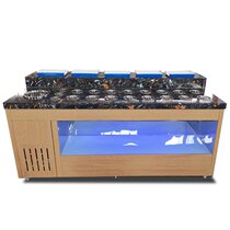 Hot pot seasoning cabinet cafeteria small material table salad table with refrigeration marble dipping table fresh material cabinet