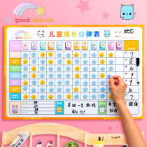 Good habits to develop self-discipline table hanging wall childrens growth rewards and punishments monthly schedule wall stickers time management table students