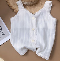 Childrens camisole wear summer girls  foreign style lace sleeveless top Womens baby summer thin camisole shirt