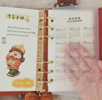 A5A6 loose leaf 2022 Calendar separator Stalls PP Transparent Frosted Standard 6 Holes Frosted Thickening