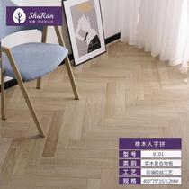 Manufacturers direct piece of heating fish bone resistant solid wood oak multi-layer composite floor network red
