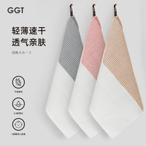 Japanese gggt super absorbent soft no hair no fading no color childrens face washing towel cotton household square towel