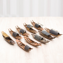 Sailing decorations Mini Boat Model Handmade Wooden Boat Model Fishing Boat Shaoxing Utang Boat Gift