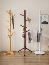 Solid wood clothes hanger floor bedroom hanging clothes hanger Easy Dormitory Clothes Hat Rack Home Office Rod Type Hang Bag Shelf