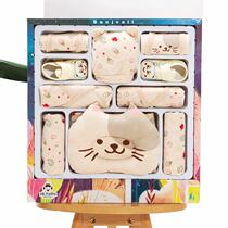 Color cotton baby clothes new cat cartoon newborn gift box set just born full month baby mother and baby