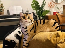 Photo tiger painting cat with cute tiger painting as tigers cat cat-cat painting tiger cat painting tiger into tigers cat
