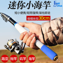 Mini small sea pole throwing set full set of sea pole rock Rod hard short section Road Asian raft rod fishing rod long shot