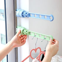 Window frame drying rack-free indoor and outdoor window door frame bathroom balcony travel card buckle type non-slip hanging clothes hanger