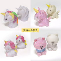 Unicorn stars moon light night lights hand-drill children DIY glowing toy bedroom LED lights