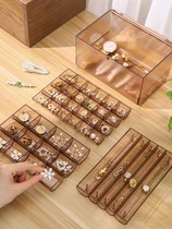 Ear storage box jewelry collection exquisite small box necklace earring studs multi-layer portable anti-oxidation