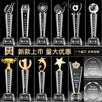 Crystal Trophy Customized Basketball Football Badminton Table Tennis Medal Award Licensee Honor Souvenirs
