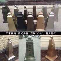 Stainless steel road cone Pier roadblock warning column square cone parking space Road pile Ice Cream Tube Metal pile is prohibited from parking