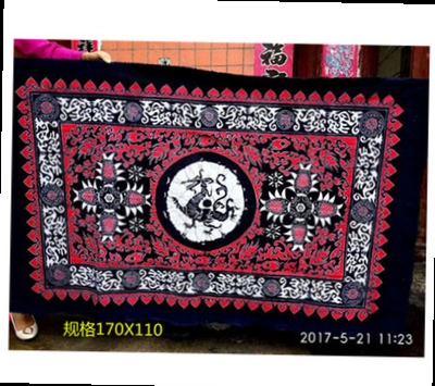 2020 New Ethnic Handicrafts Miao Cotton Batik Painting Long Tablecloth Tea House Restaurant Decorative Painting