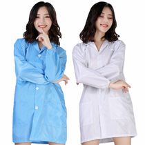 Anti-static clothing grid coat dust-free clothing plaid jacket blue and white Pink electronics factory Foxconn mens and womens work clothes