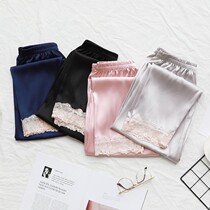 Sleeping Pants Woman Long Pants Slim spring Summer Ice Air Conditioning Pants Lace Home Pants Jeans Silk Big Code Home Pants