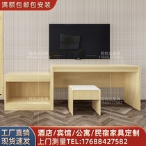 Custom hotel furniture standard room full set of tables and chairs combination luggage table hotel apartment TV cabinet hanging board mirror