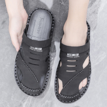 Baotou sandal men 2022 Summer new breathable anti-slip outdoor slippers for mens beach shoes leather sandals