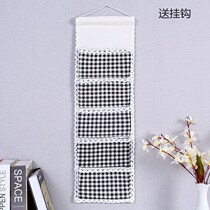 Cotton linen containing hanging bag combined small hanging bag door rear cloth art storage finishing bag wall hanging dormitory wall-mounted storage bag