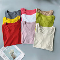 (seven years)Each package is accompanied by a quality inspection report mulberry silk cotton casual and comfortable solid color short-sleeved top T