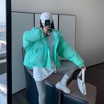 Small loose thick down cotton jacket 2020 winter New Korean bread clothing candy color hooded coat women