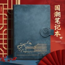 The Forbidden City Chinese retro style cultural creation A5 Notebook gift art exquisite business simple work soft leather loose leaf notebook B5 thick diary male custom printed logo gift box set