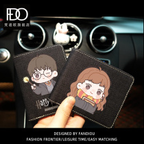 Harry Potter Joint 3-Fold Wallet Cartoon Q Version Character Perimeter Portable Money Clip Card Boomer Birthday Gift man and woman