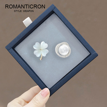 Pearl breast needle exquisite anti-walking collar invisible seam-free clasp fixed clothes artificial clothing clothes dark buckle branch flower