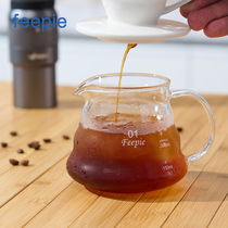 feeppie phine hand punch glass share jug coffee filter cup hand flush pot thickened filter coffee cloud jug filter cup