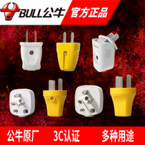 Bull national standard plug two and three feet household multi-function 2 3 angle two-hole power supply 10A 16 amp without wire