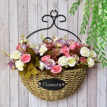 Dried flower decoration hanging wall ornaments flower wall hanging flower hipster pendant flower basket living room wall interior decoration