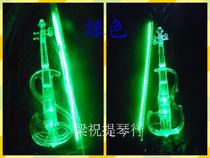 Electroacoustic transparent performance clearance electronic crystal violin luminous props wedding stage