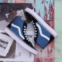 Official web flagship store Wansails cloth shoes Mens high help Winter Classic style Blue and white lacing 100 hitch male board shoes