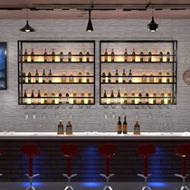 Bar wrought iron wall storage rack wall wine rack wine cabinet wall storage rack hanging wine cup rack wall decoration rack