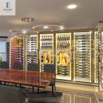European-style light luxury constant temperature stainless steel wine rack shelf custom wine cabinet Mosaic household product display cabinet
