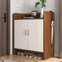 Entering shoe rack is integrated against the wall. Home use door outside corridor door Hall Cabinet solid wood color large capacity shoe cabinet elevator simple