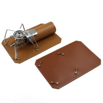 Removable outdoor camping gas stove head PU protective cushion soto spider stove leather fixing mat