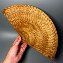 Golden silk Nanmu Su fan Xiao Ye Zhennan Retro Chinese folding fan handmade paper fan Solid wood boutique travel custom