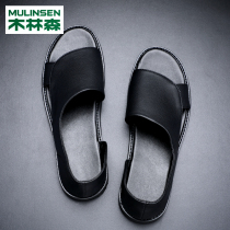 Wood Linson Sandals Sandals Mens Summer Trends Breathable High-end Casual Leather Sandals Soft Base Deodorant Genuine Leather Driving Slippers