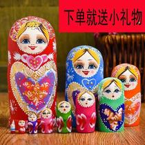 Russian doll toy 10 layer net Red Boy five layer 5 layer paint diy Chinese style imported basswood girl