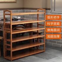 Vegetable rack multi-layer hot pot restaurant special food kitchen collection storage rack solid wood room floor storage rack