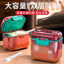 Infant milk powder box portable go out divided rice powder box sub-packed milk powder storage tank sealed moisture-proof supplementary food box small leather