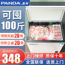 Panda small freezer household small fresh-keeping refrigerated large capacity commercial mini horizontal refrigerator double temperature freezer