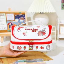 Large Capacity Pencil Bag Multilayer Girl Cute Day Family new pop primary and middle school high face value pencil case