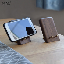 Wood Zuo Fangsheng walnut brass mobile phone holder solid wood support frame iPad desktop lazy mobile phone holder